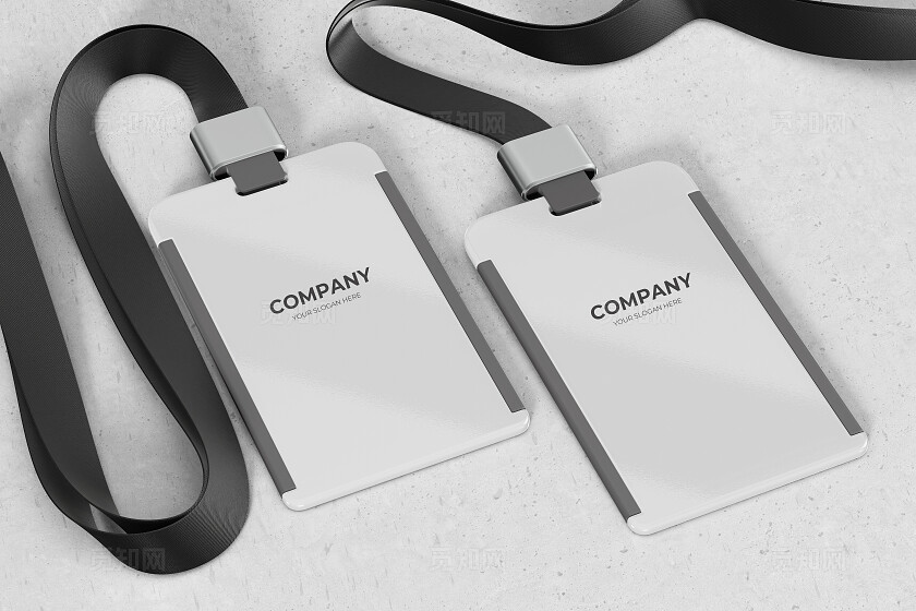 灰色胸牌定制LOGO样机模板宣传