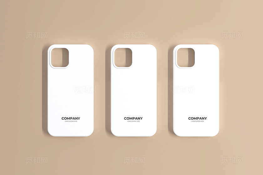 牛皮纸背景白色手机壳LOGO样机模板宣传