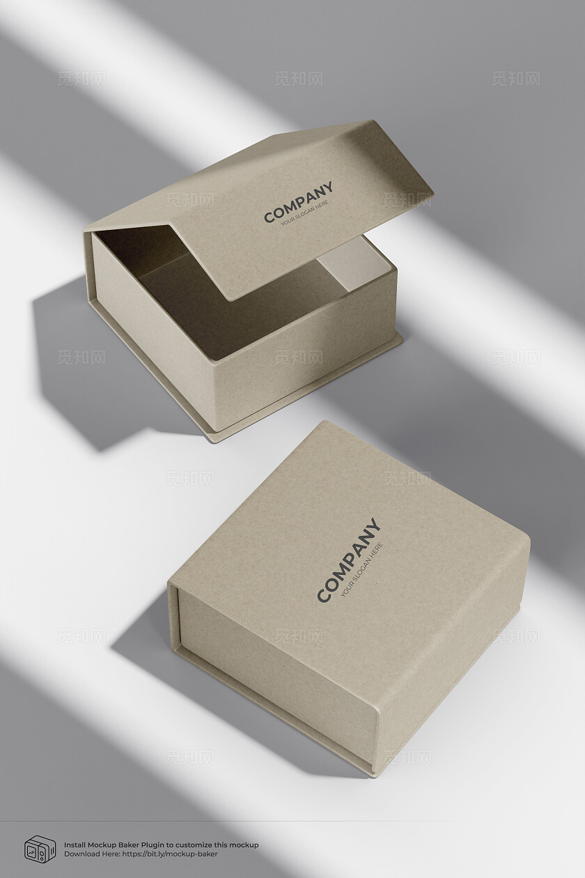 牛皮纸盒LOGO样机模板宣传