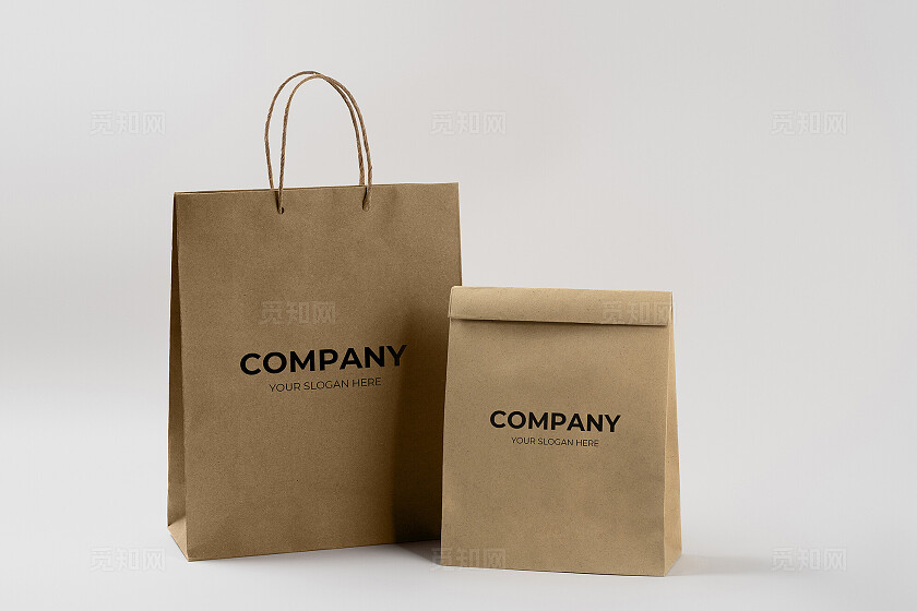 牛皮纸手提袋LOGO样机模板宣传