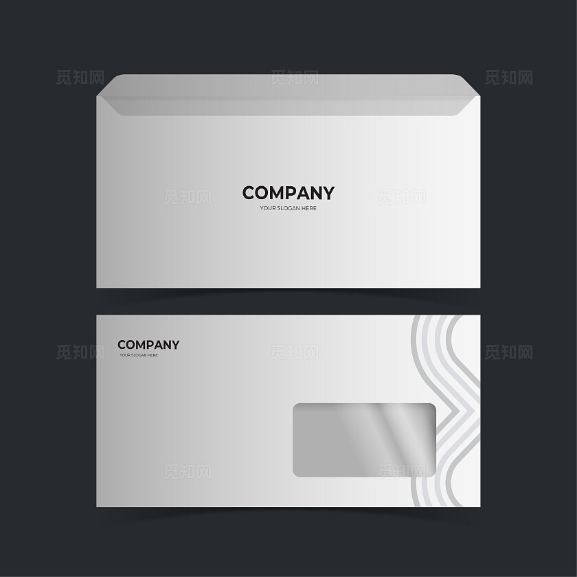 黑色背景白色信封LOGO定制样机宣传