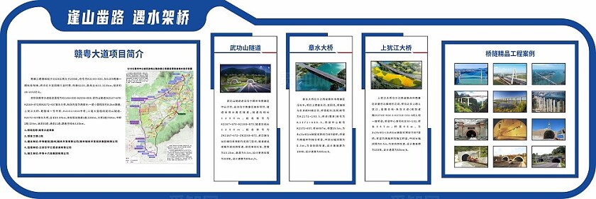 蓝色简约大气企业简介文化墙