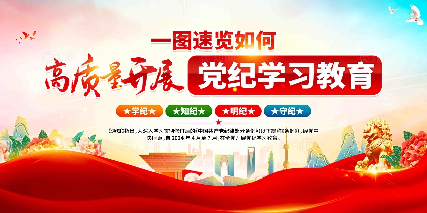 一图速览如何高质量开展党纪学习教育党纪学习教育党建展板