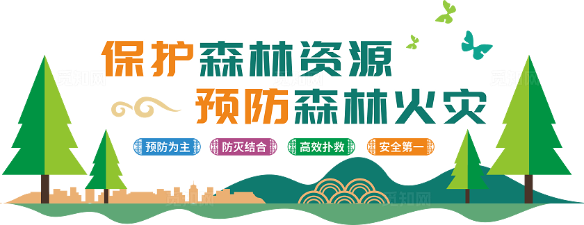 保护森林文化墙森林防火