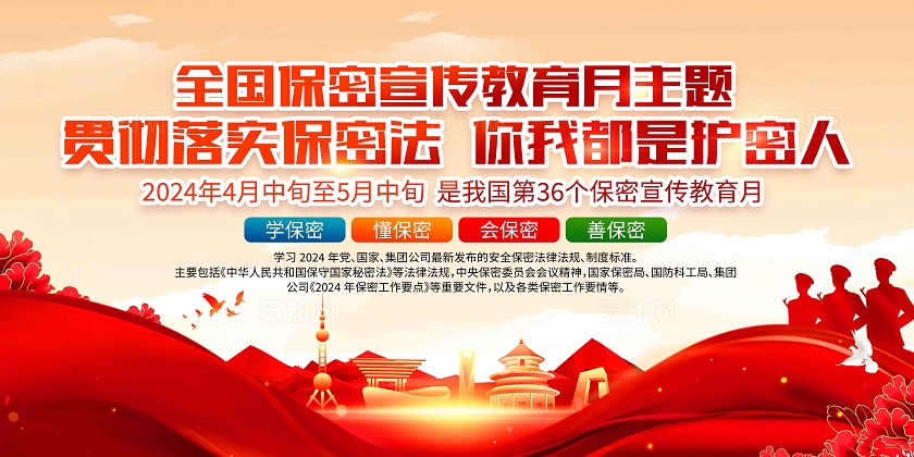 开展2024年全国保密宣传教育月活动主题展板