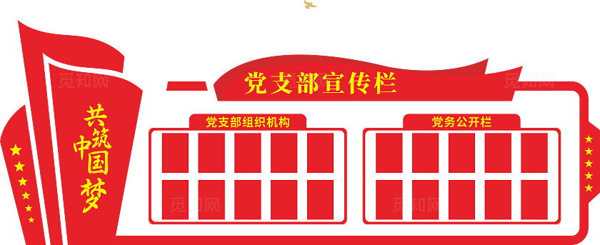 党建组织架构文化墙党支部组织架构图