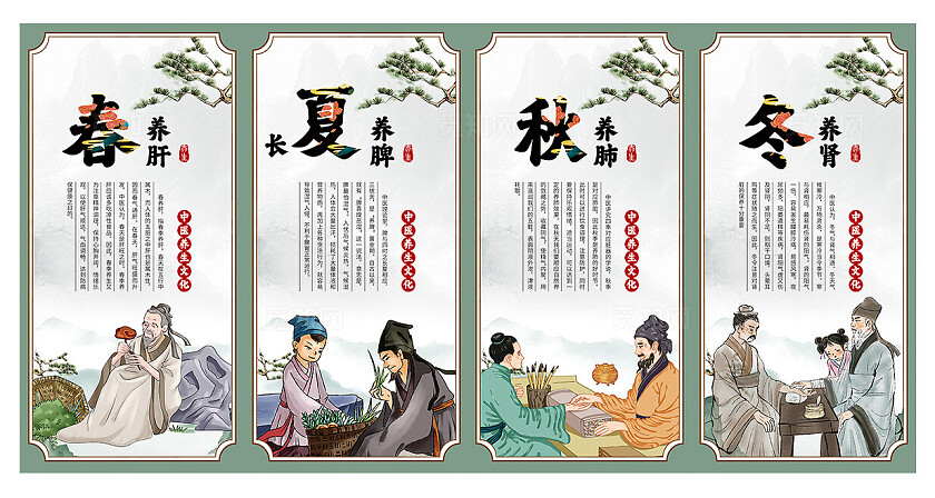 中医宣传海报四季养生中医养生