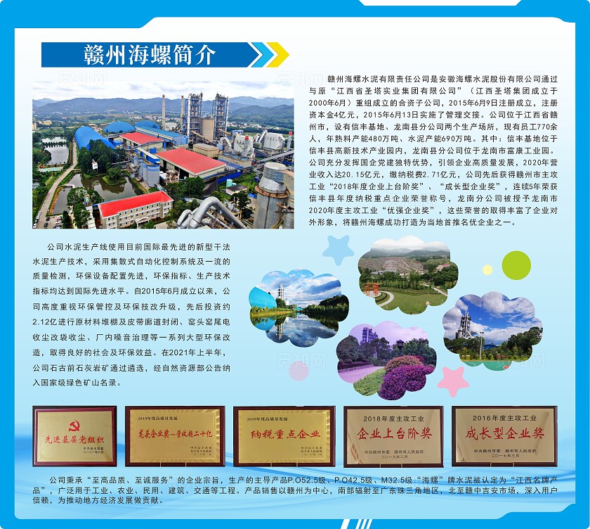 蓝色大气企业简介宣传背景展板