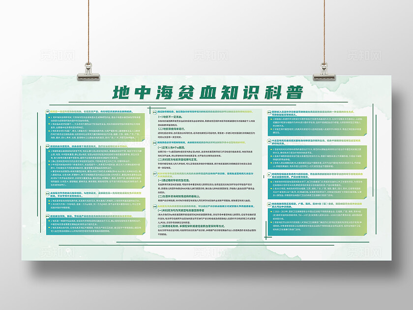 绿色地中海贫血科普知识展板世界地中海贫血日世界地贫日