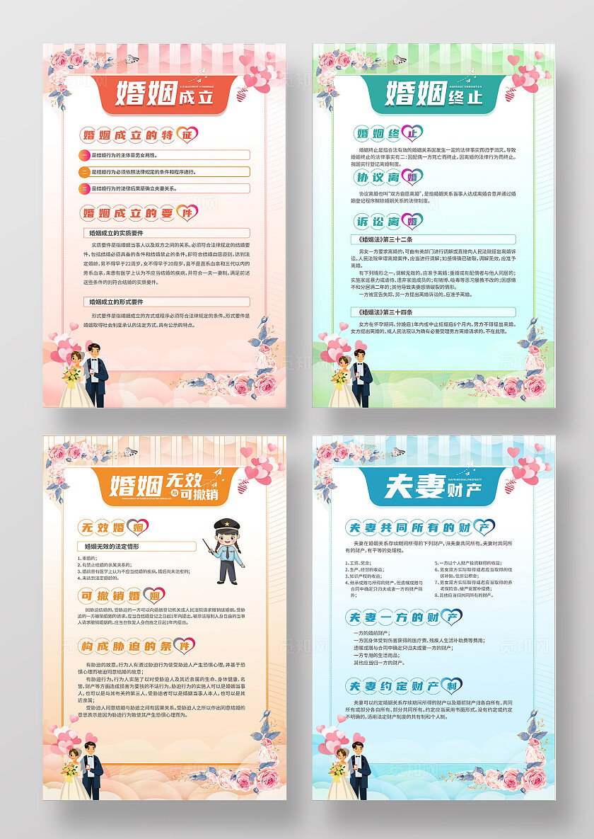 蓝色大气2024婚姻法展板