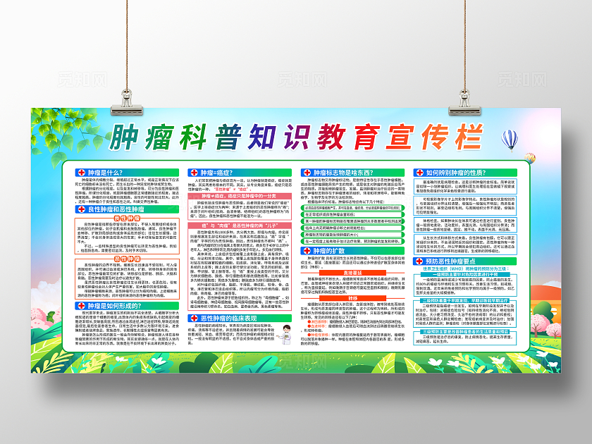 绿色简约肿瘤科普知识教育宣传栏肿瘤科普宣传栏