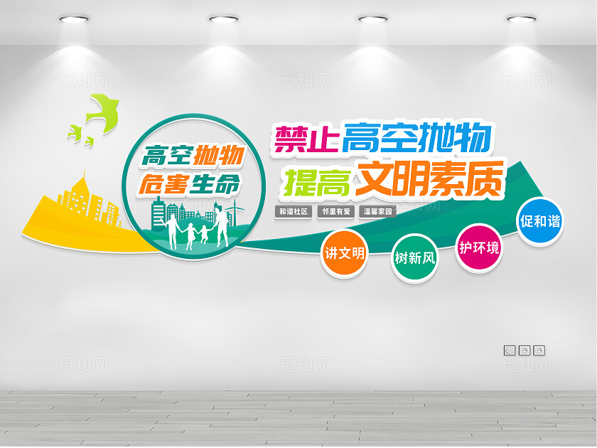 高空抛物文化墙