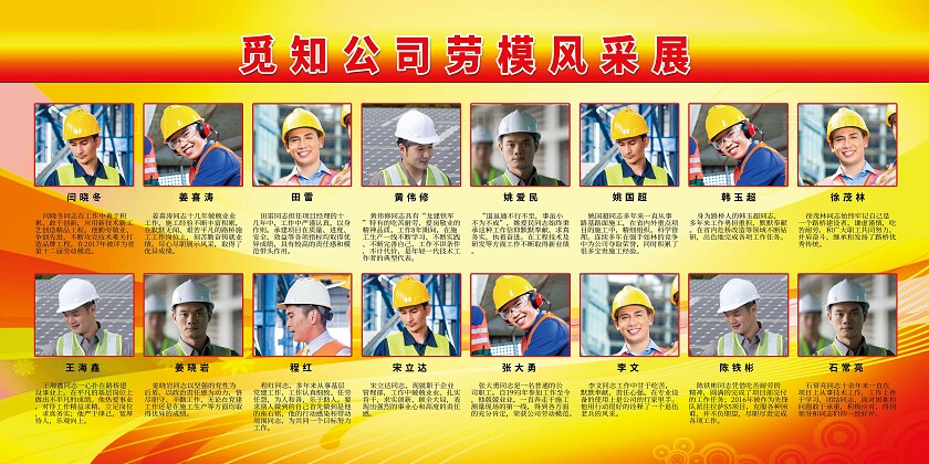黄色简约风公司劳模风采展板宣传栏