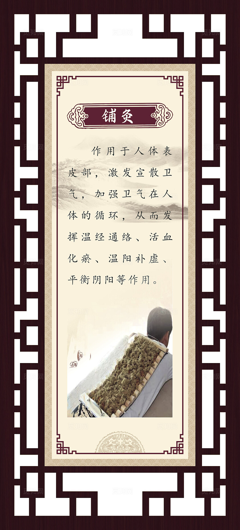 黄色中国风边框医学美容保健全套背景展板挂图