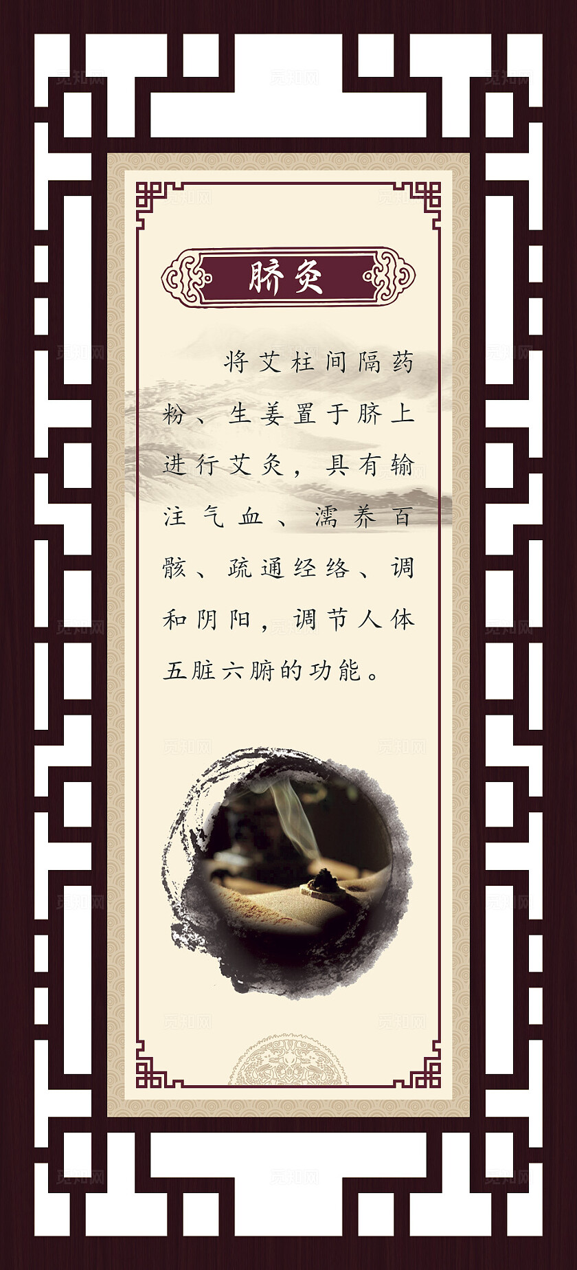 黄色中国风边框医学美容保健全套背景展板挂图