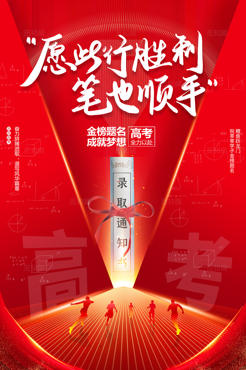 2024红色简约高考海报