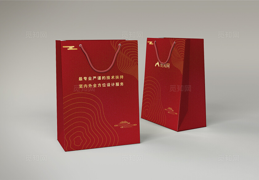红色大气2024年中国风企业手提袋