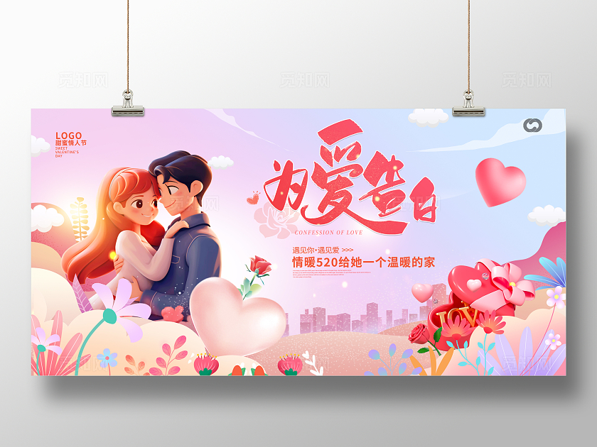 520情人节展板七夕展板舞台背景