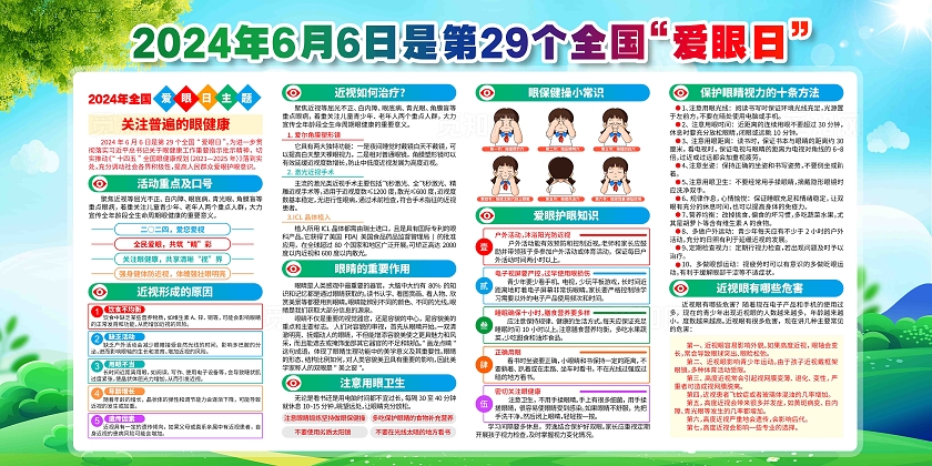 开展2024年全国爱眼日宣传教育周活动展板