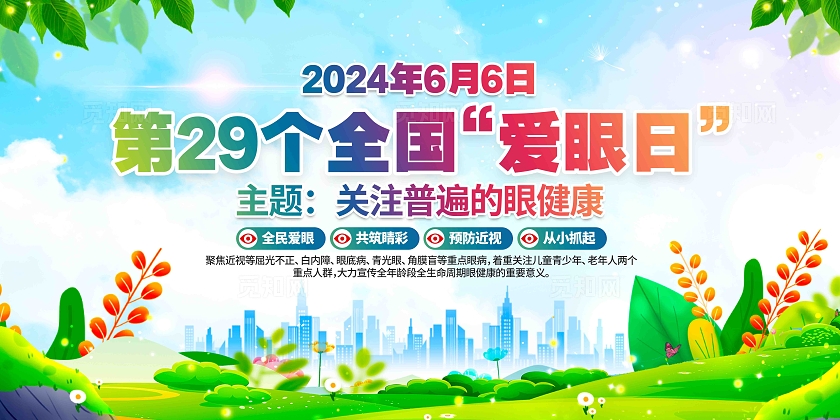 2024年第29个全国爱眼日活动主题爱眼日展板