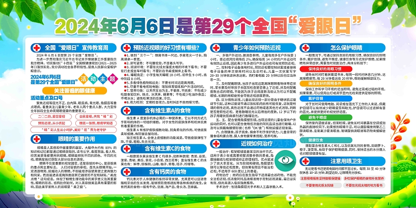 2024年第29个全国爱眼日活动主题爱眼日展板