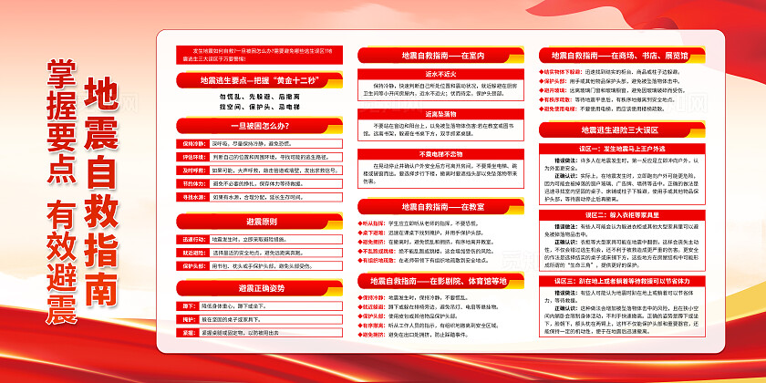 地震灾害科普知识宣传展板防灾减灾2024全国防灾减灾日