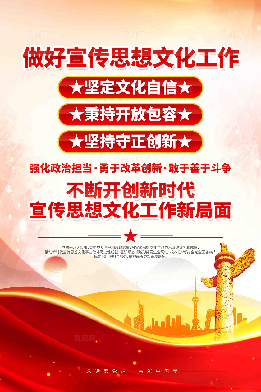 新时代宣传思想文化工作党建海报
