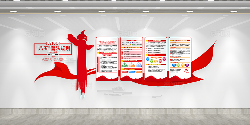 深入学习贯彻八五普法规划八五普法规划文化墙
