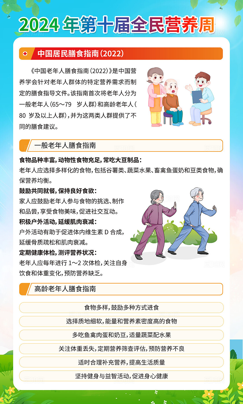 蓝色2024年第十届全民营养周套图