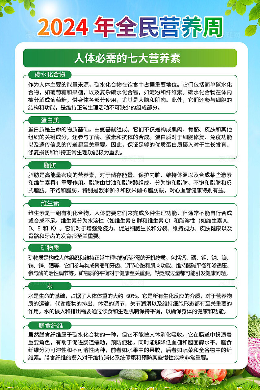 绿色2024年全民营养周套图