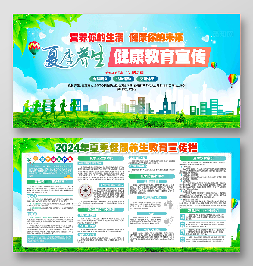 夏季养生健康教育宣传栏展板