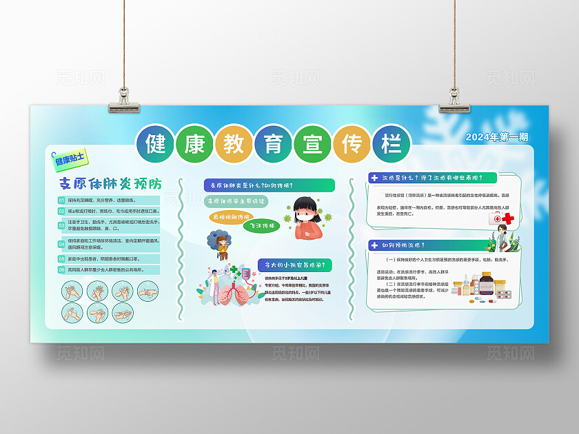 蓝色健康宣传栏