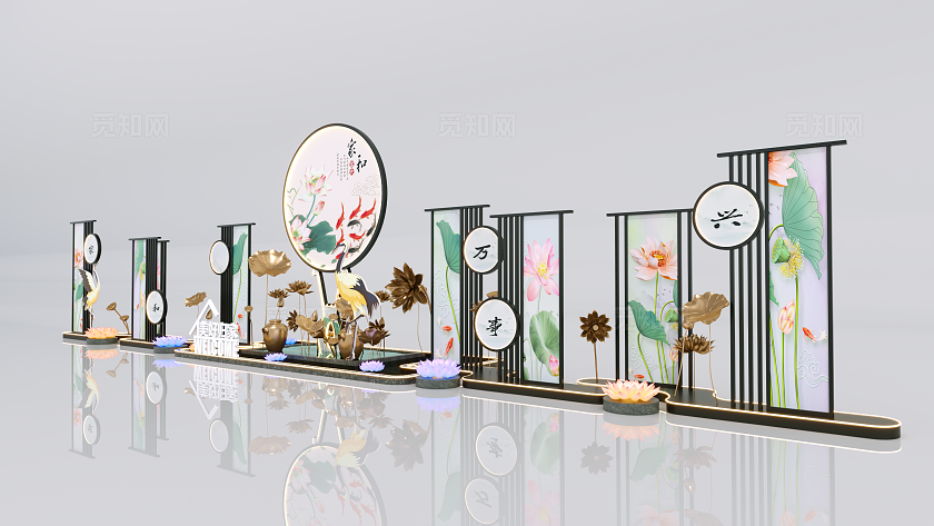 地产美陈美陈装置中式美陈房地产美陈地产景观小品美陈设计
