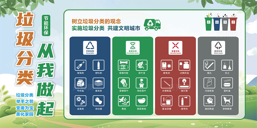 垃圾分类从我做起宣传栏