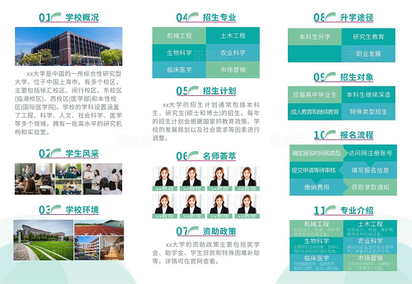 大学招生简章折页