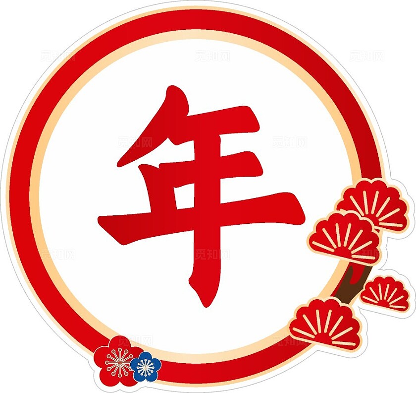 中式红色大气2024新年快乐手举牌