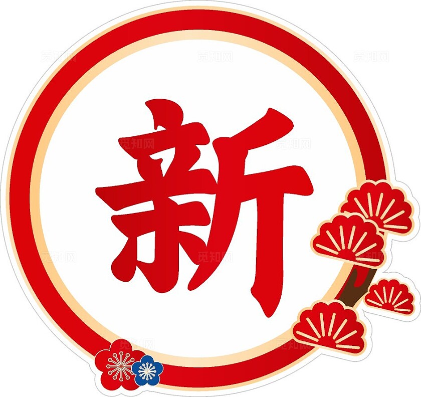 中式红色大气2024新年快乐手举牌