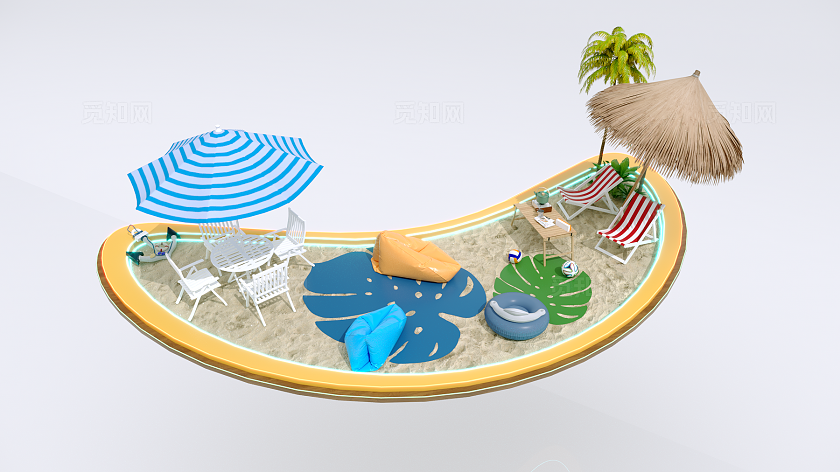 躺平式休息区美陈设计