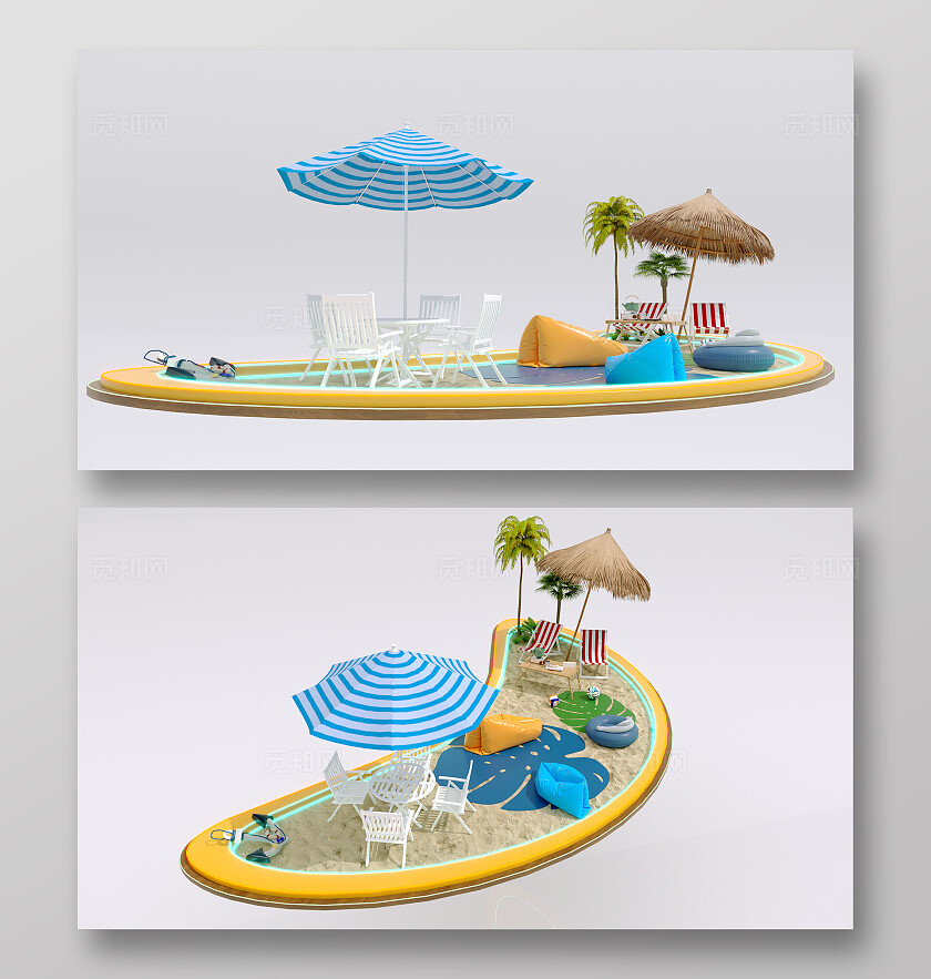 躺平式休息区美陈设计