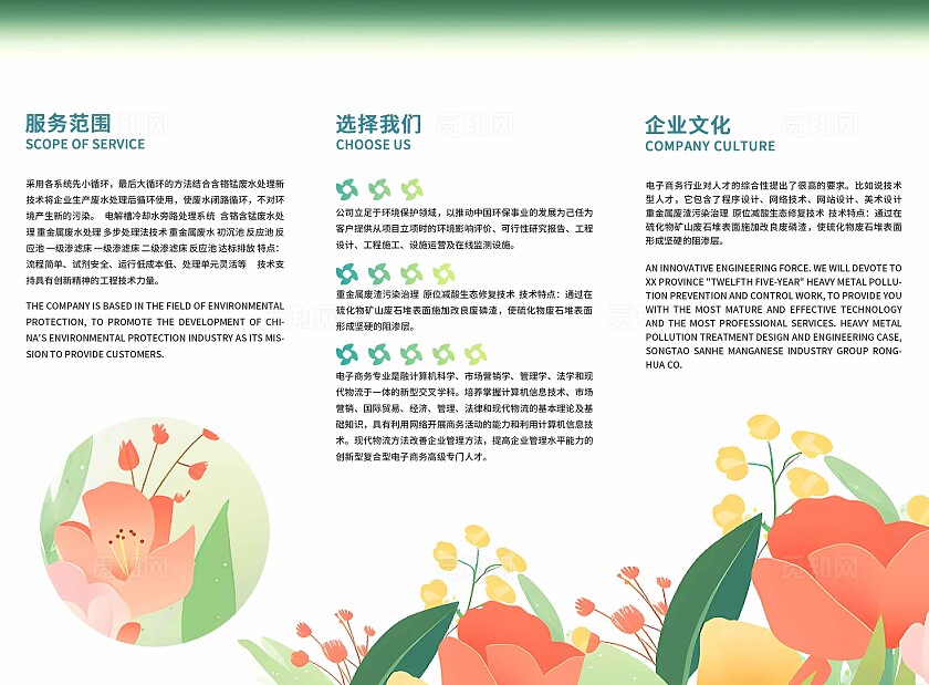 绿色简约环保宣传手册保护环境三折页