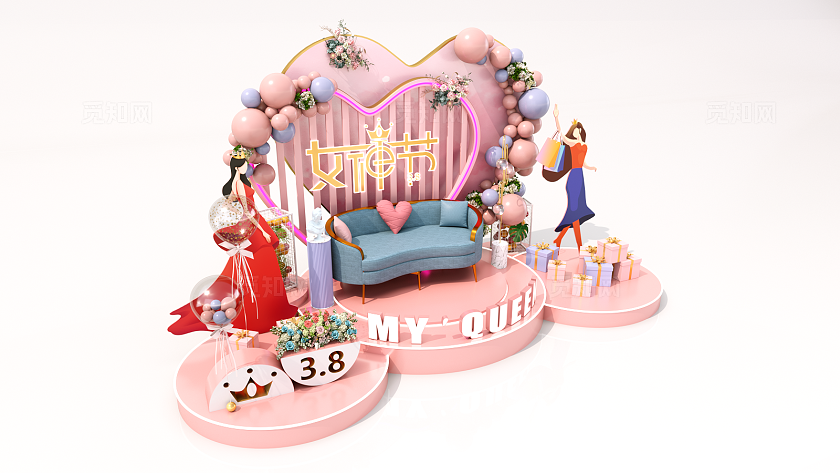 清新DP点3.8妇女节节庆美陈