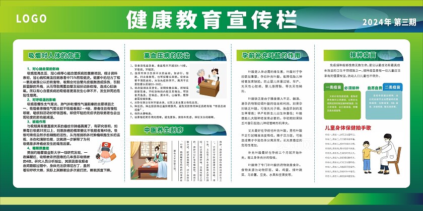 绿色大气2024健康宣传栏