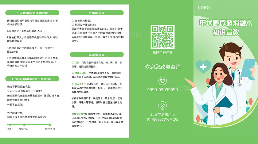 甲状腺微波消融术知识宣传四折页