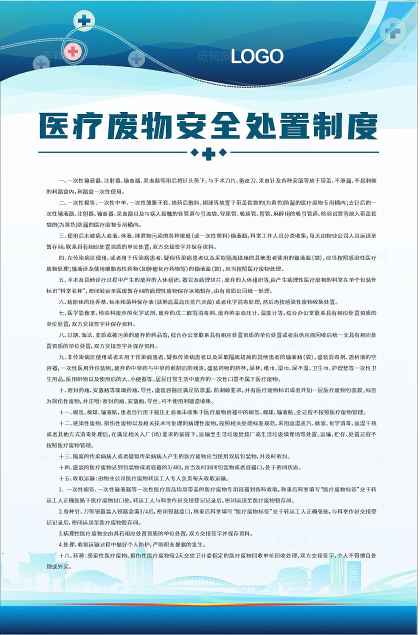 蓝色大气2024医疗废物暂存间医院感染控制制度
