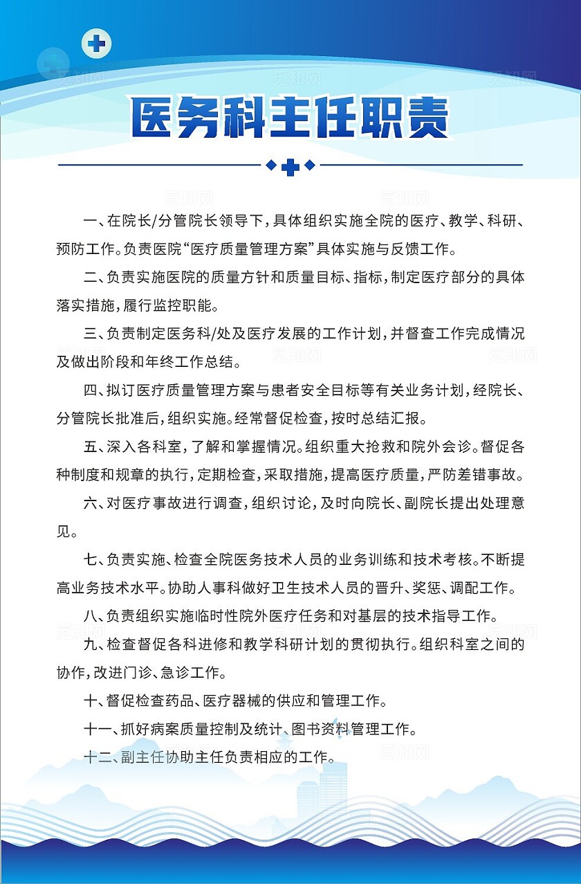 蓝色大气2024医务科工作职责