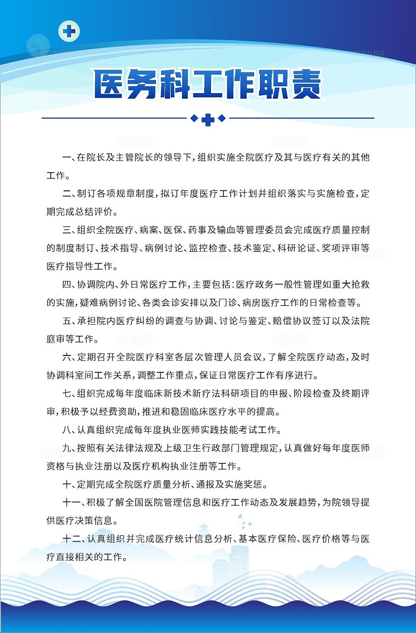 蓝色大气2024医务科工作职责