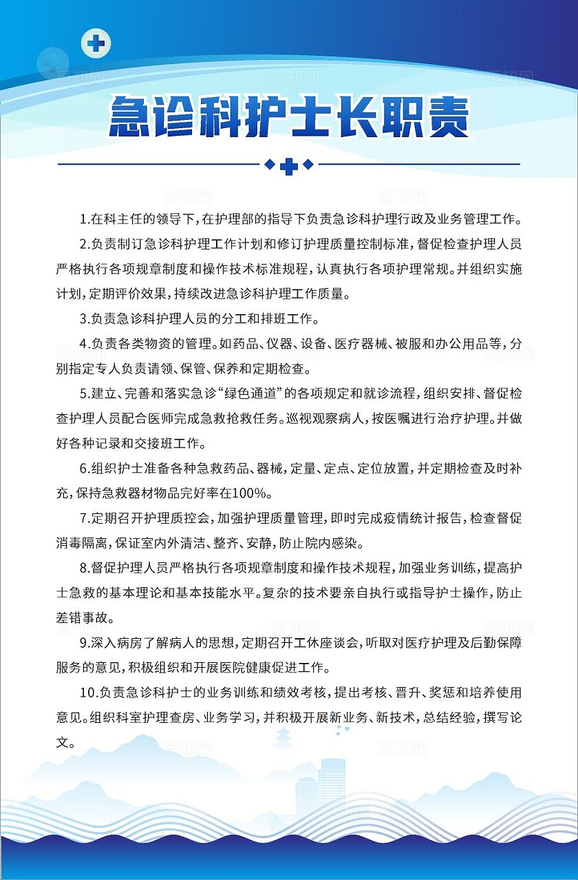 蓝色大气2024病房护士长职责