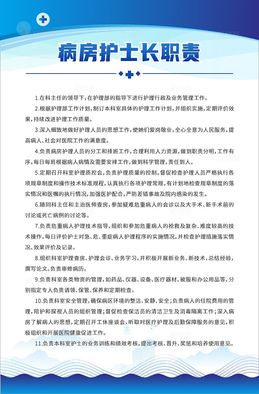 蓝色大气2024病房护士长职责
