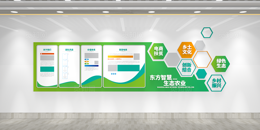 东方智慧生态农村农村电子商务电商文化墙