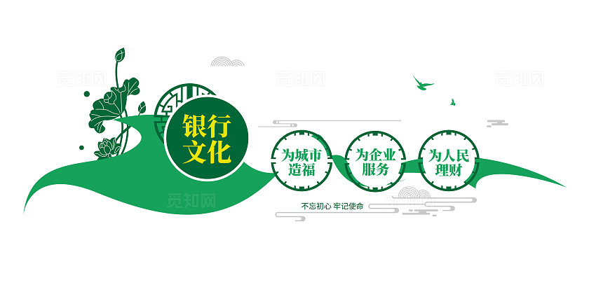 不忘初心牢记使命银行文化标语银行文化墙